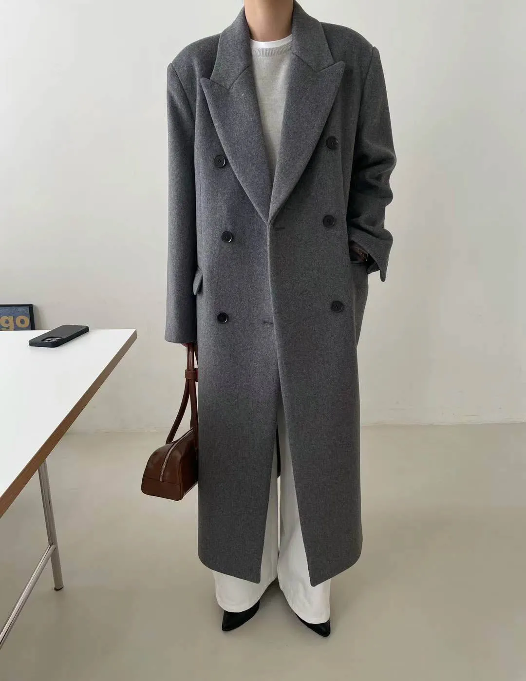 FELICIA WOOL OVERCOAT GREY