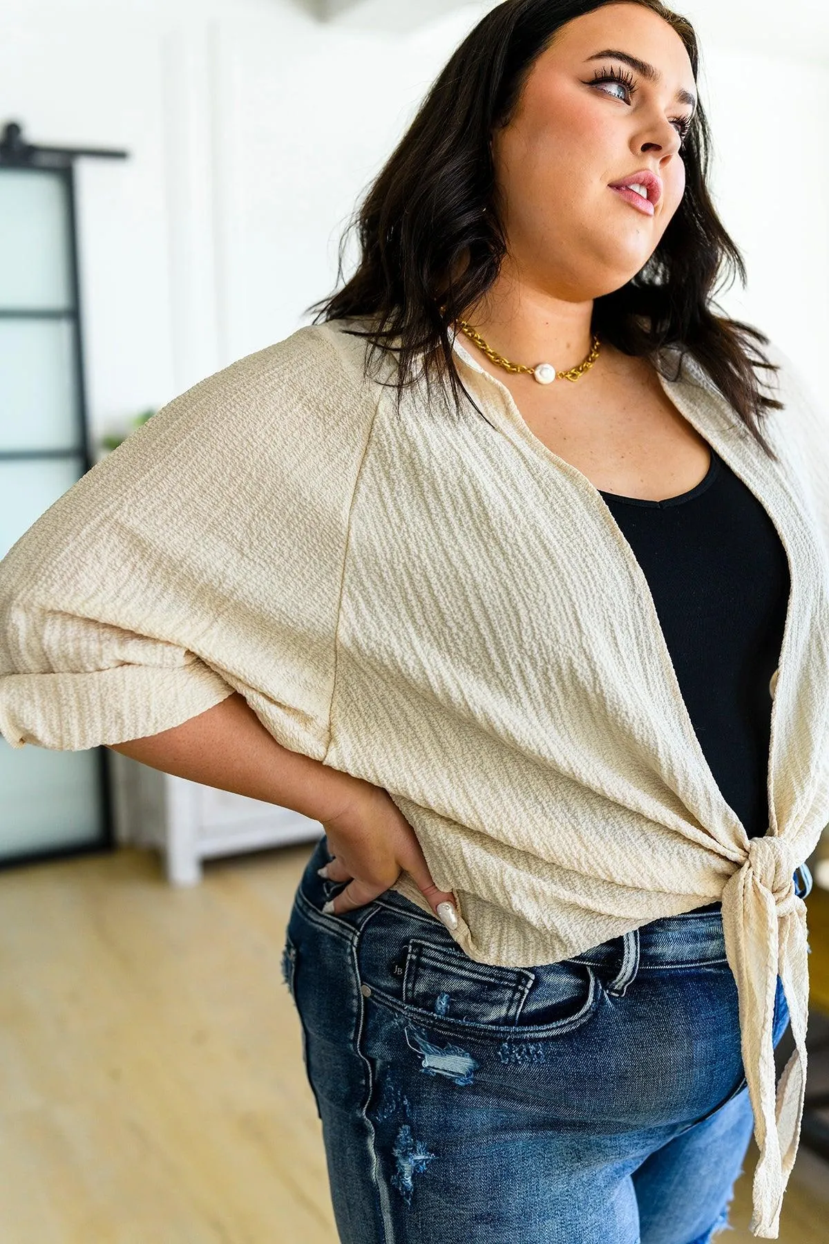 Hazel Blues® |  Castaway Tie Front Shirt