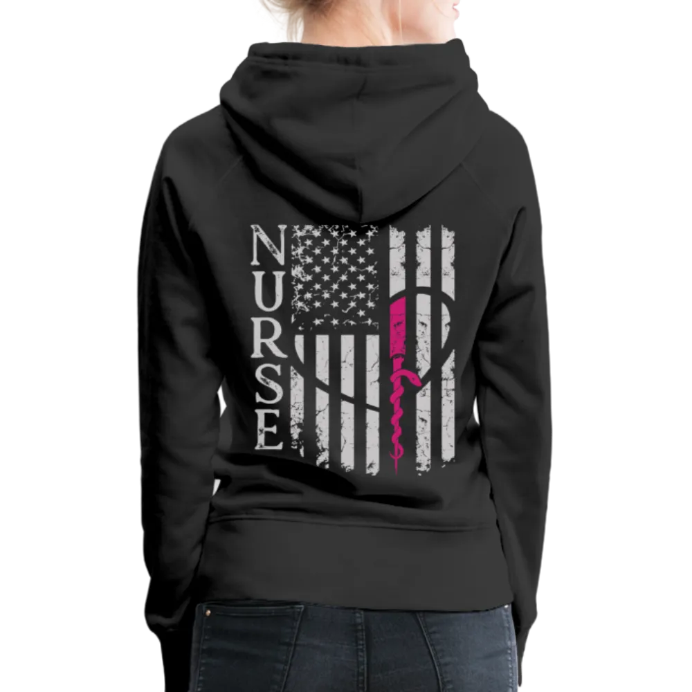 Nurse Flag rod of Asclepius Women’s Premium Hoodie
