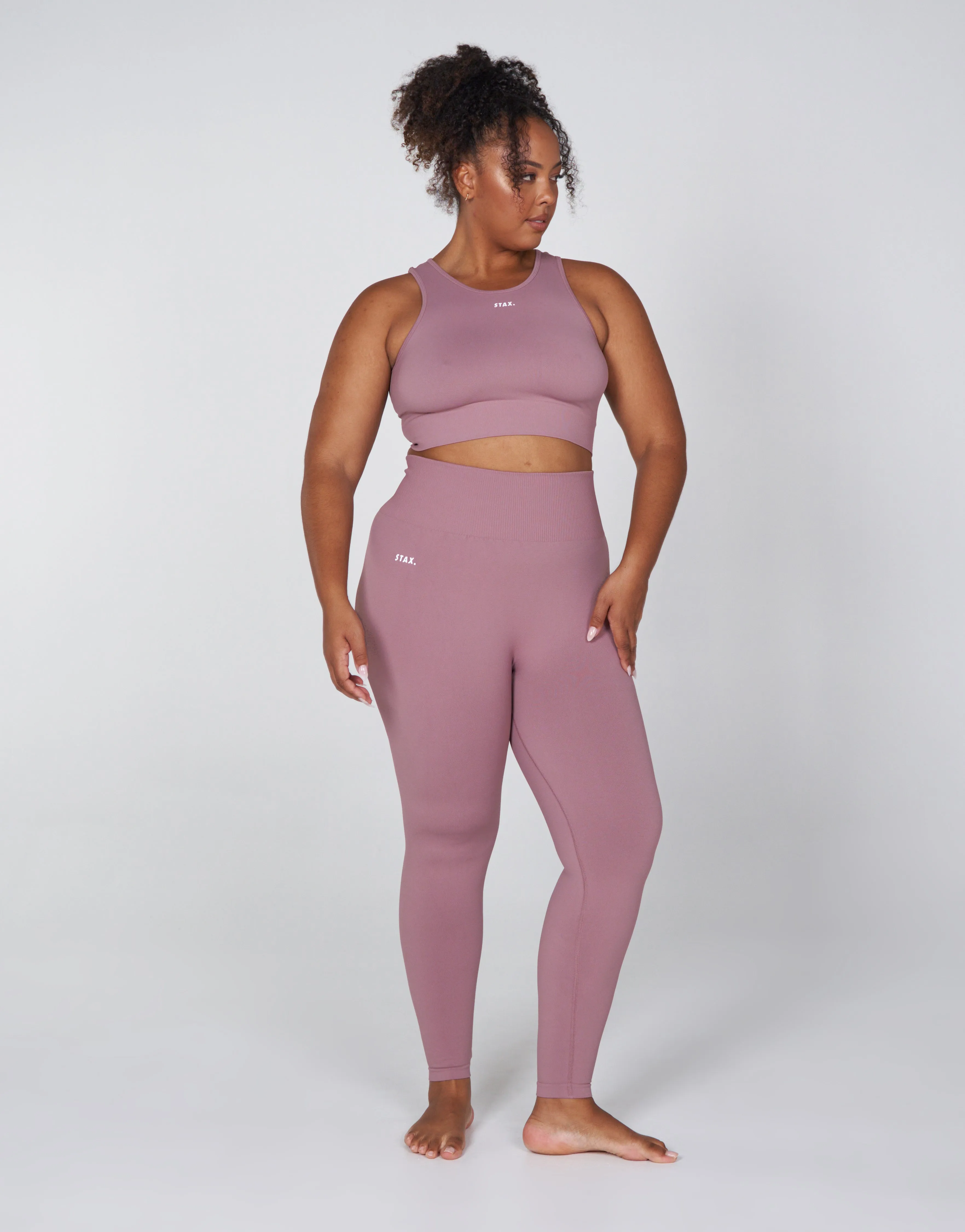 Premium Seamless Favourites Cropped Singlet - Dusty Rose