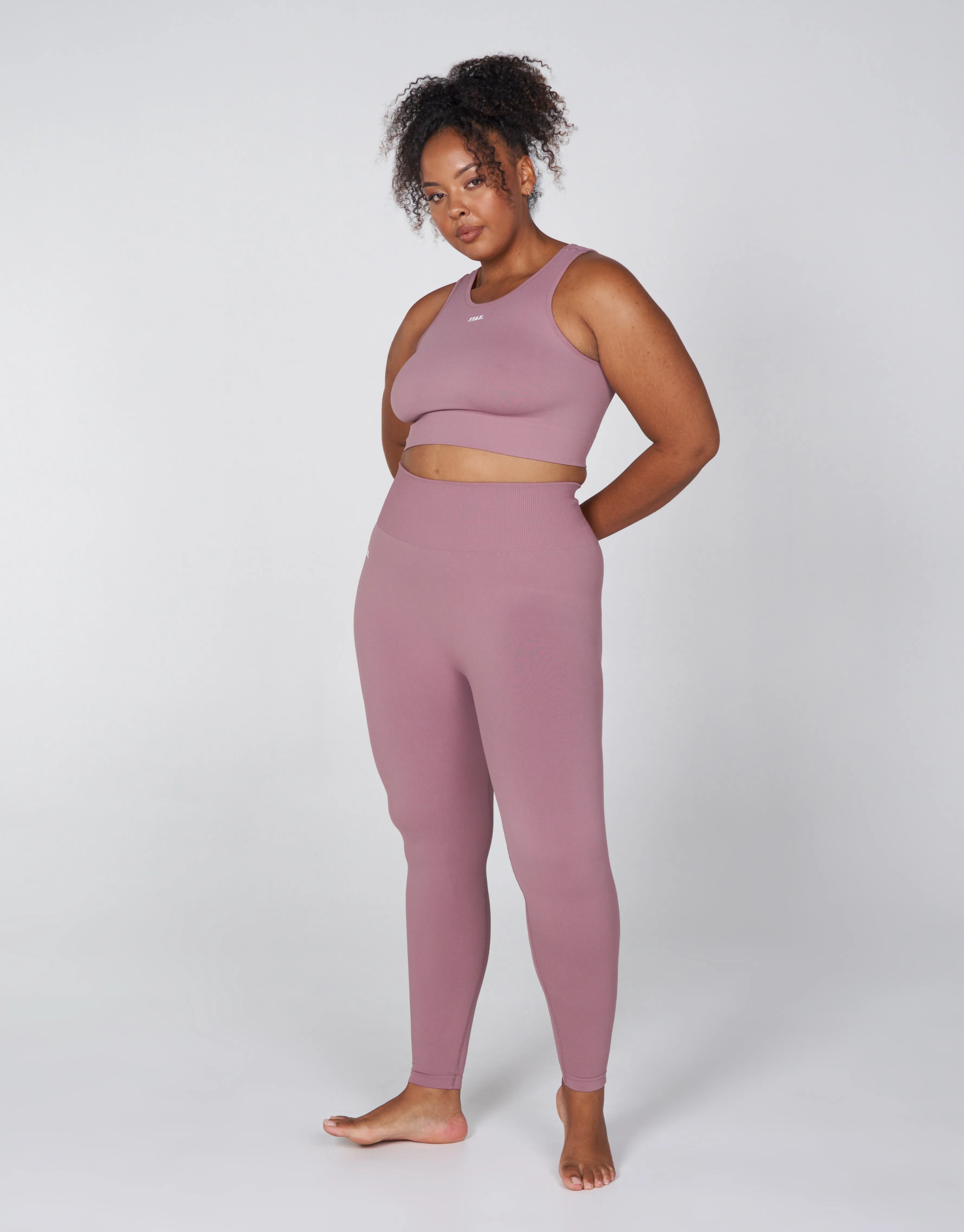 Premium Seamless Favourites Cropped Singlet - Dusty Rose