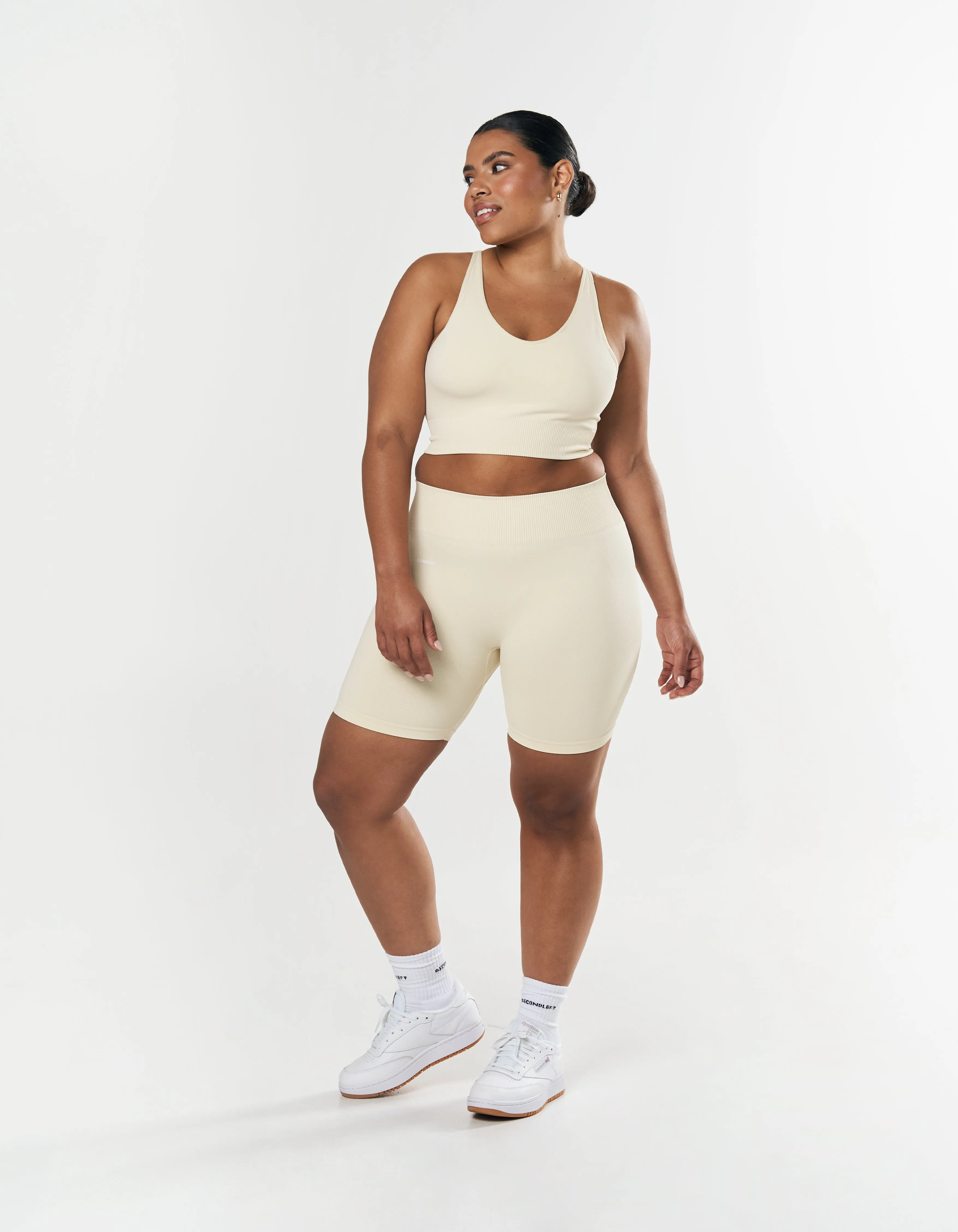 Seamless Midi Biker Shorts - Butter