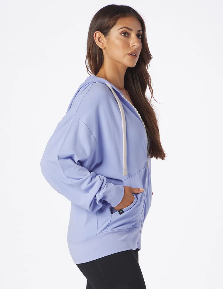 Vintage Oversized Zip Up: Lilac